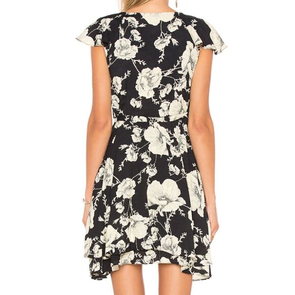 Free People Boho Floral French Quarter Wrap Flirty Ruffle Mini Dress - Picture 8 of 12